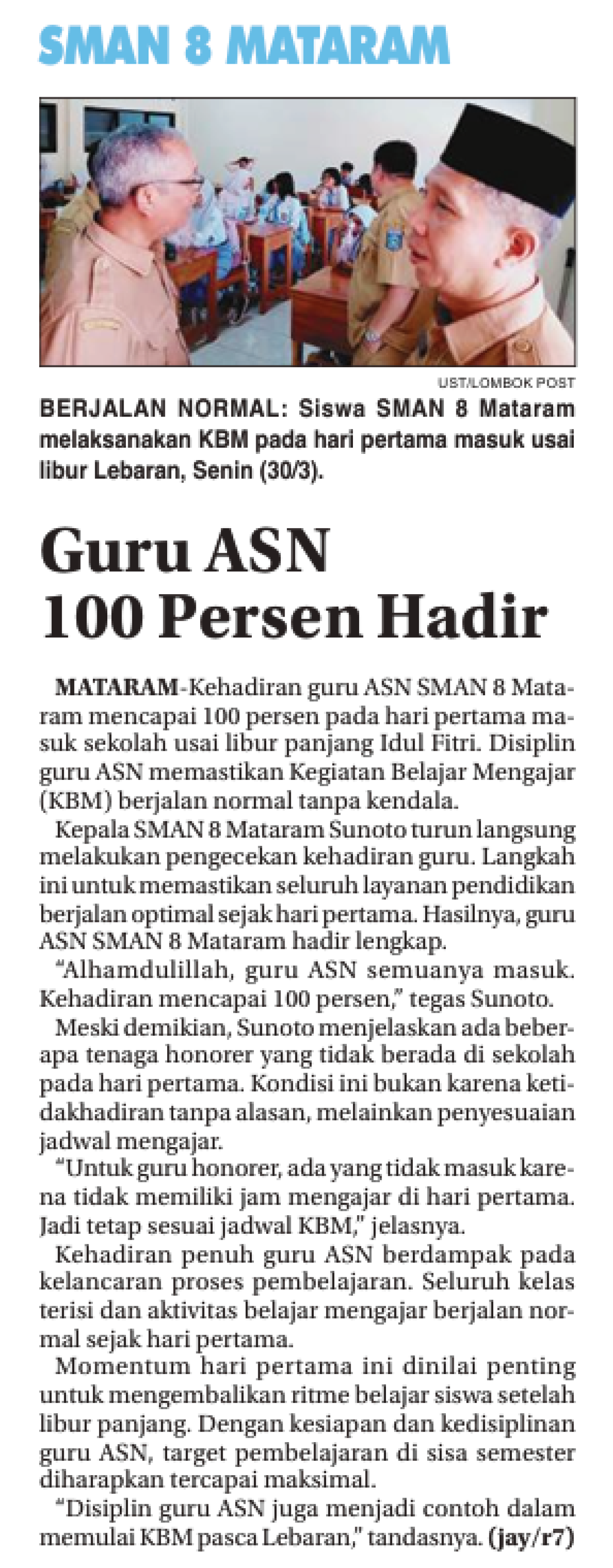 Guru ASN 100 Persen Hadir