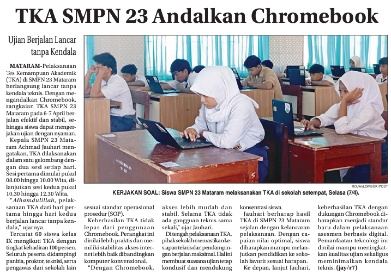 TKA SMPN 23 Andalkan Chromebook