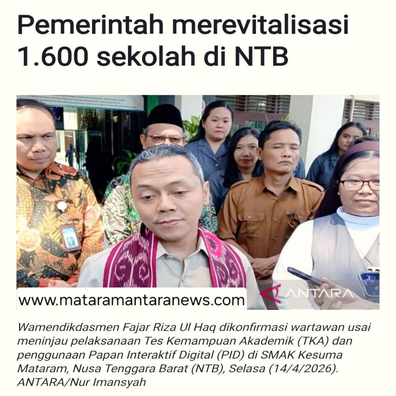 Pemerintah merevitalisasi 1.600 Sekolah di NTB