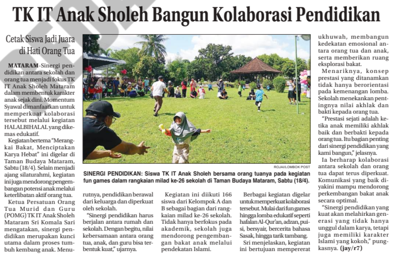 TK IT Sholeh Bangun Kolaborasi Pendidikan