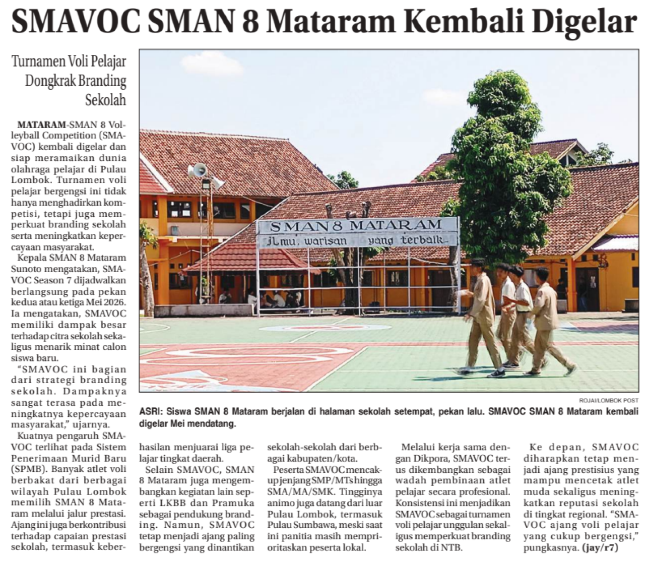 SMAVOC SMAN 8 Mataram Kembali Digelar