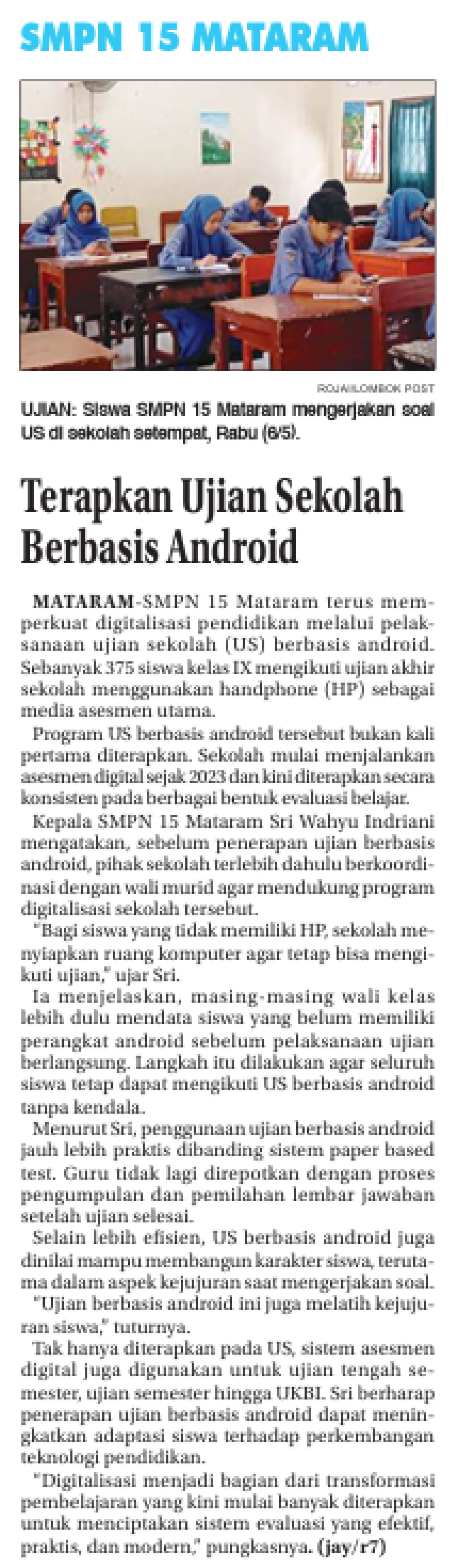 Terapkan Ujian Sekolah Berbasis Android