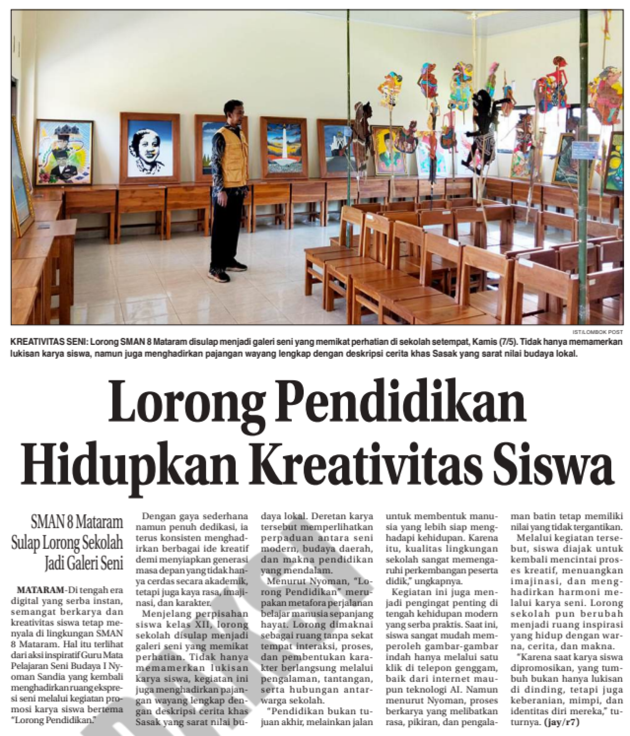Lorong Pendidikan Hidupkan Kreativitas Siswa