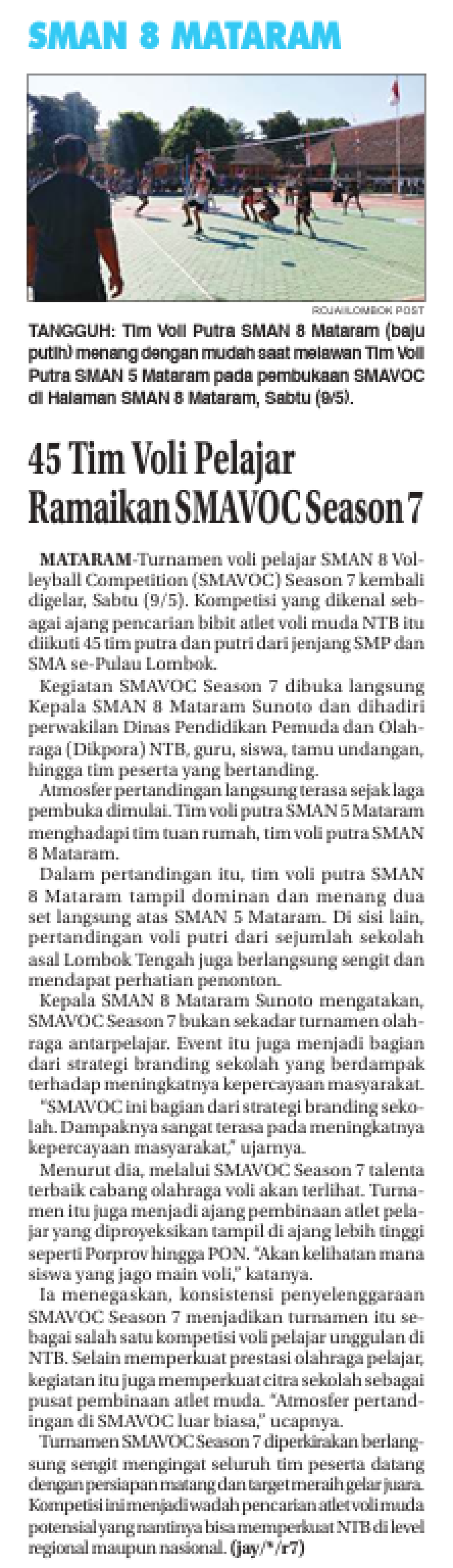 45 Tim Voli Pelajar Ramaikan SMAVOC Season 7