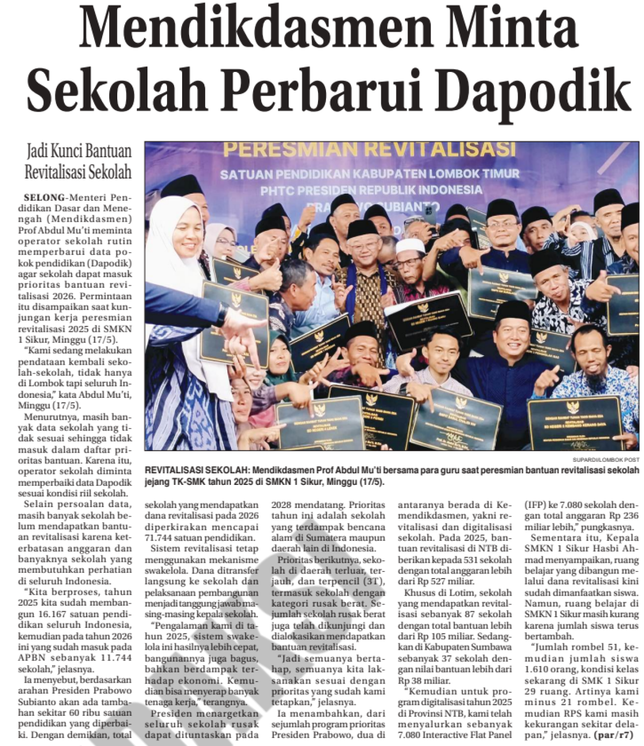 Mendikdasmen Minta Sekolah Perbarui Dapodik