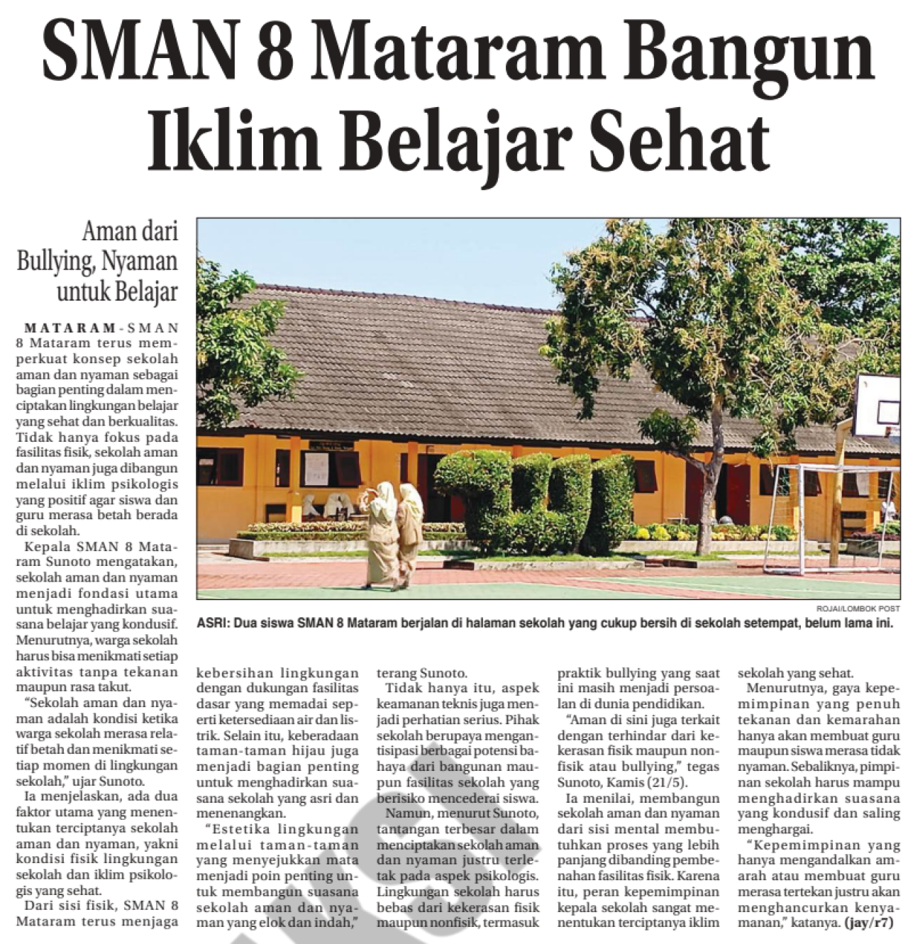 SMAN 8 Mataram Bangun Iklim Belajar Sehat