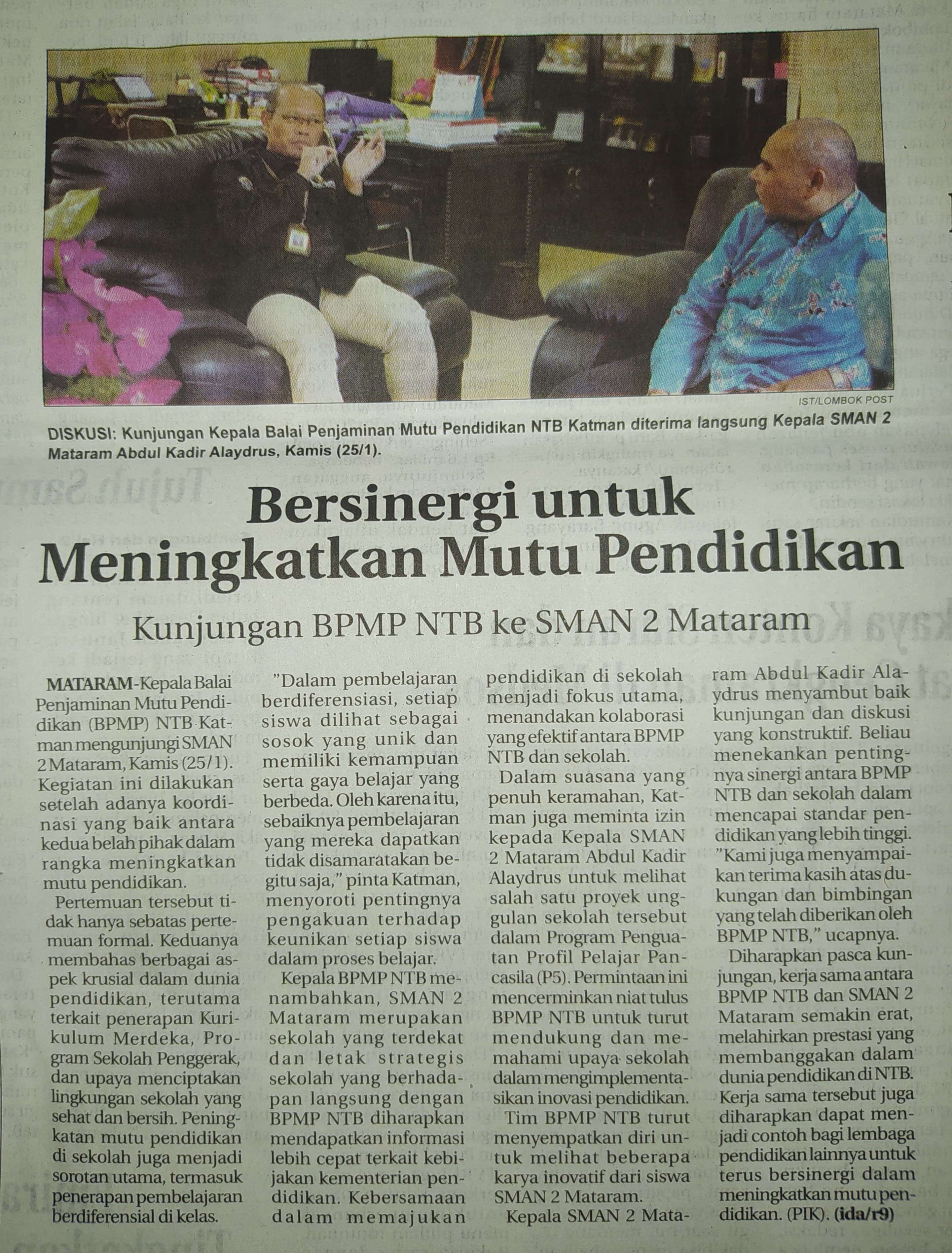 Bersinergi Untuk Meningkatkan Mutu Pendidikan