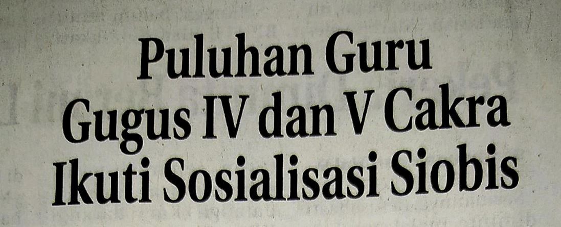 Puluhan Guru Gugus IV dan V Cakra Ikuti Sosialisasi Siobis