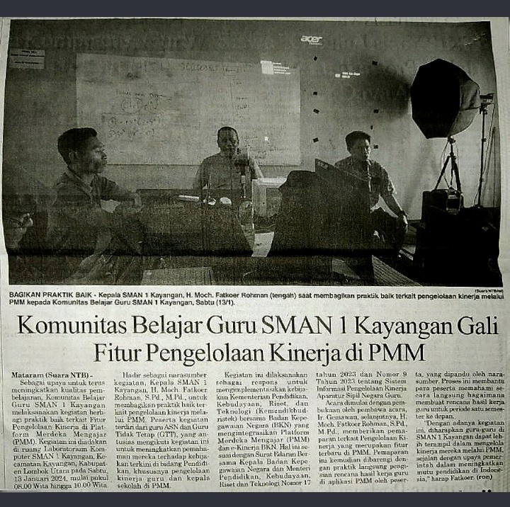 Komunitas Belajar Guru SMAN 1 Kayangan Gali Fitur Pengelolaan Kinerja di PMM