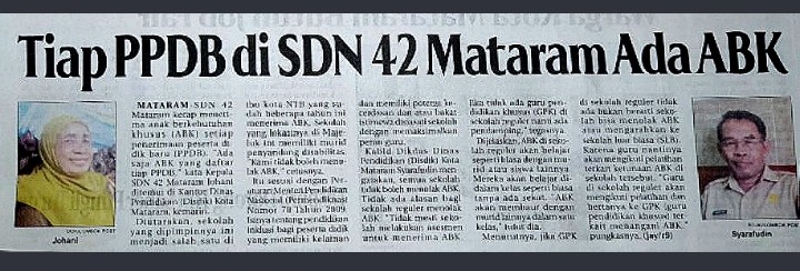 Tiap PPDB di SDN 42 Mataram ada ABK