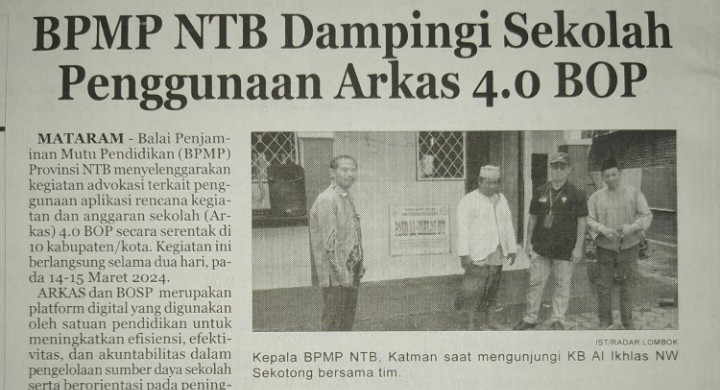 BPMP NTB dampingi Sekolah Penggunaan Arkas 4.0 BOP