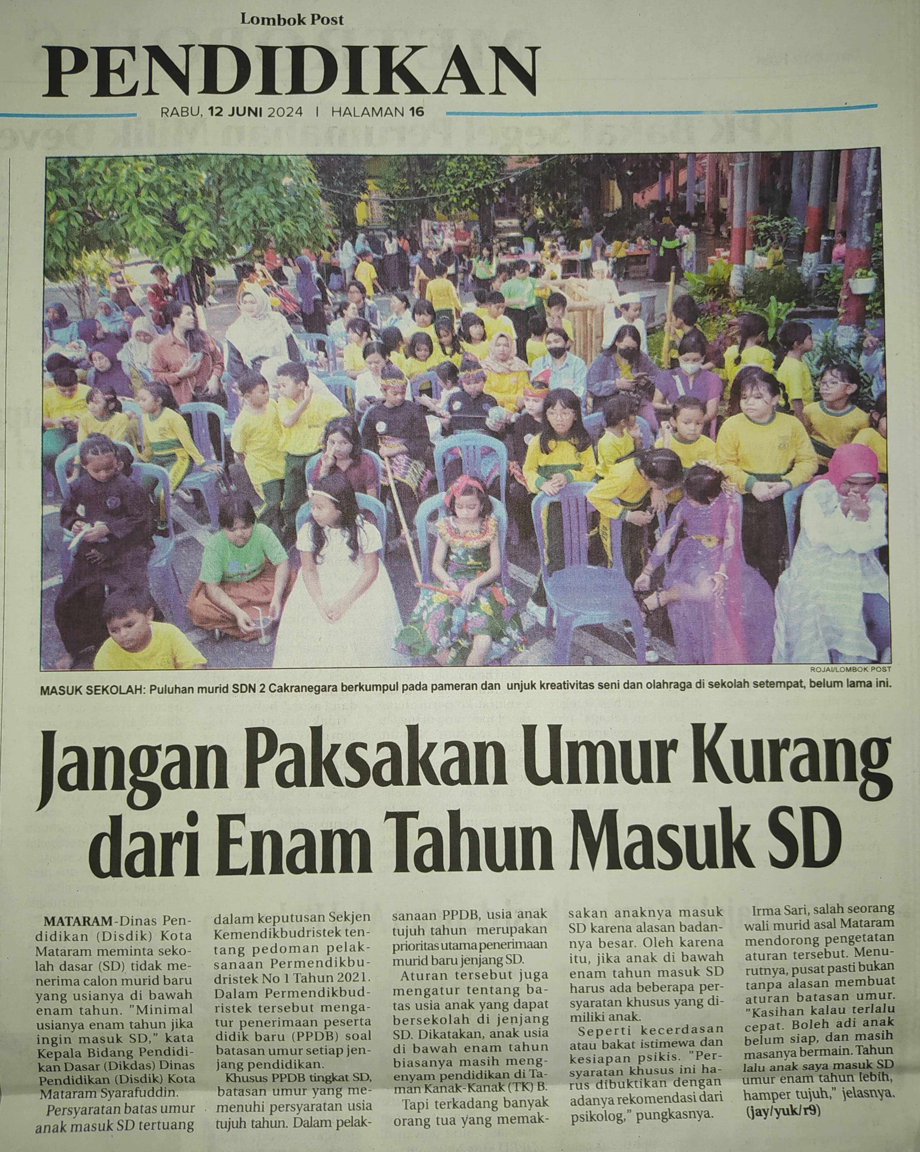 Jangan Paksakan Umur Kurang dari Enam Tahun Masuk SD