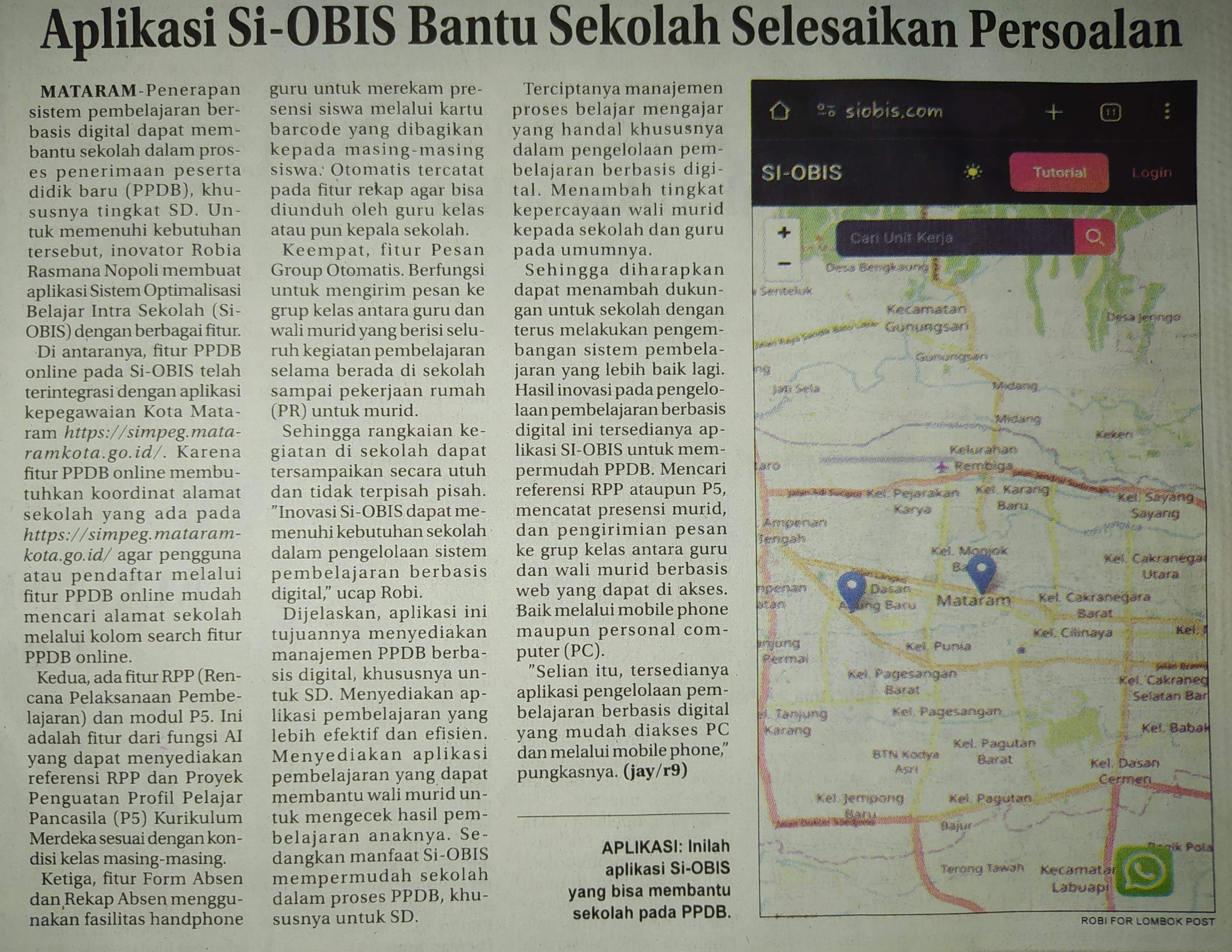 Aplikasi Si-OBIS Bantu Sekolah Selesaikan Persoalan
