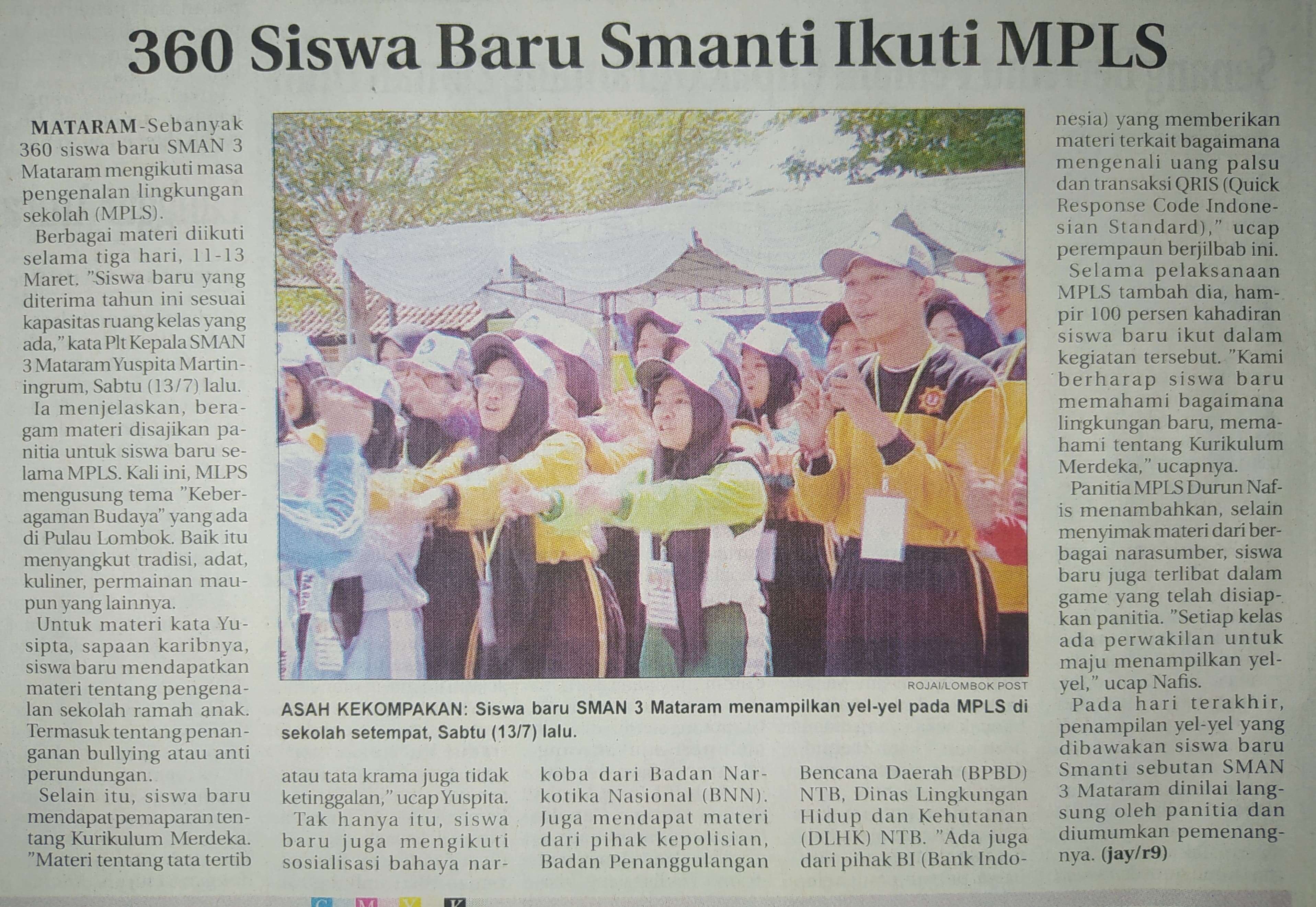 360 Siswa Baru Smanti Ikuti MPLS