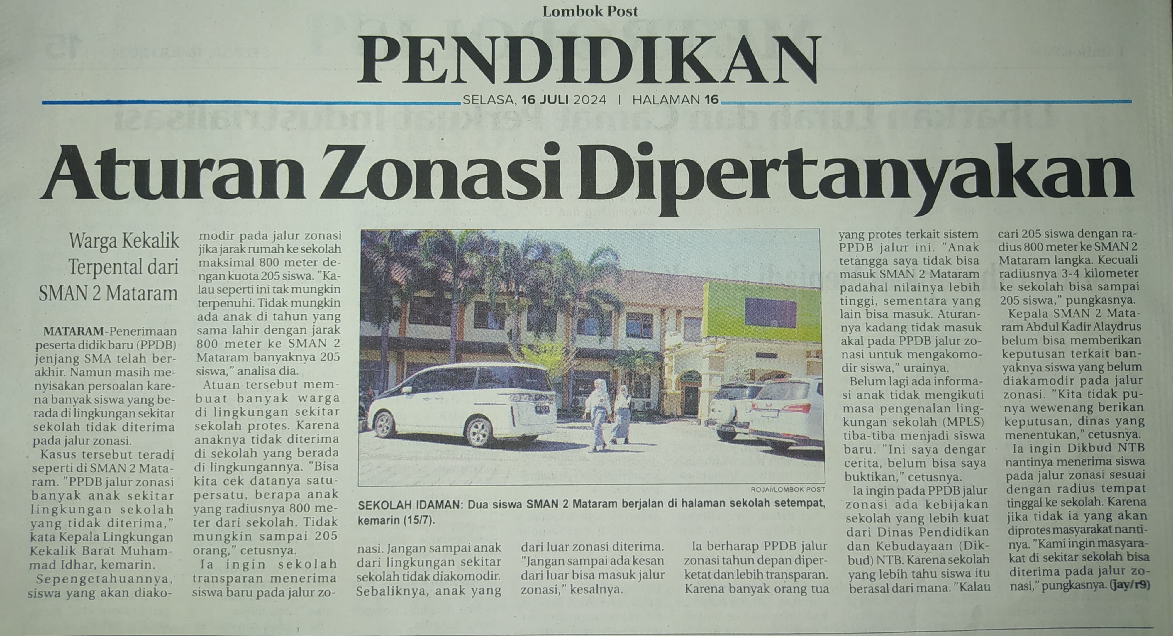 Aturan Zonasi Dipertanyakan