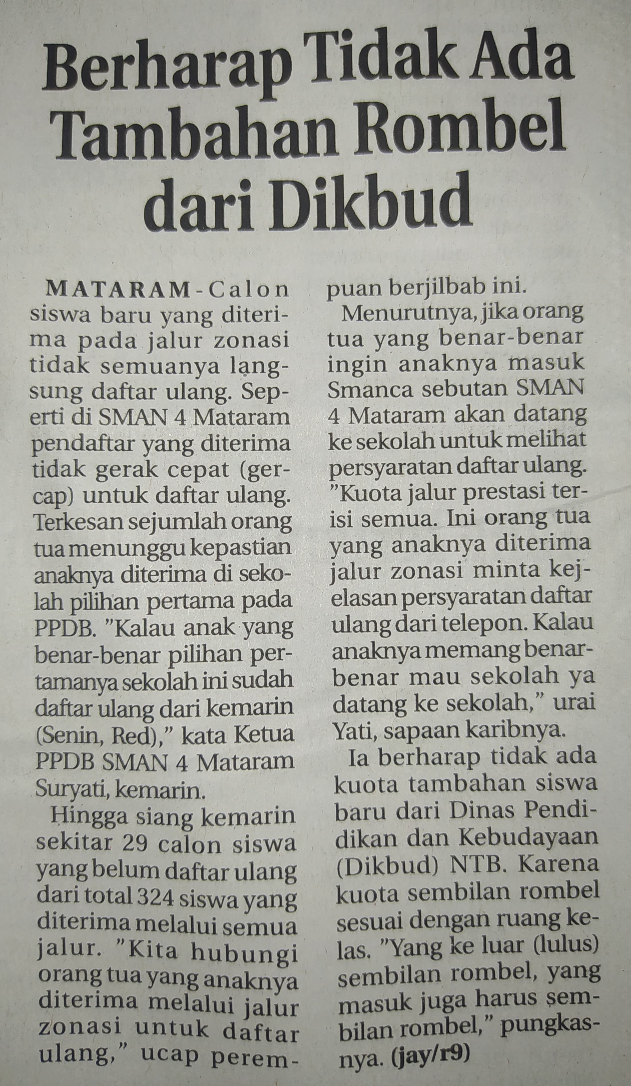 Berharap Tidak Ada Tambahan Rombel dari Dikbud
