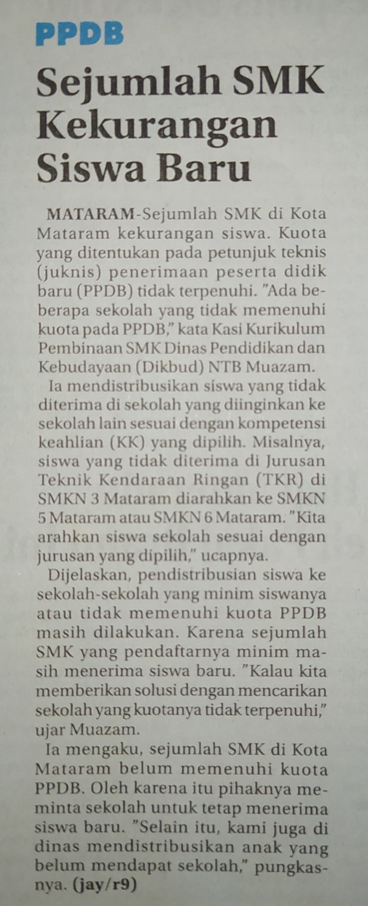 PPDB Sejumlah SMK Kekurangan Siswa Baru