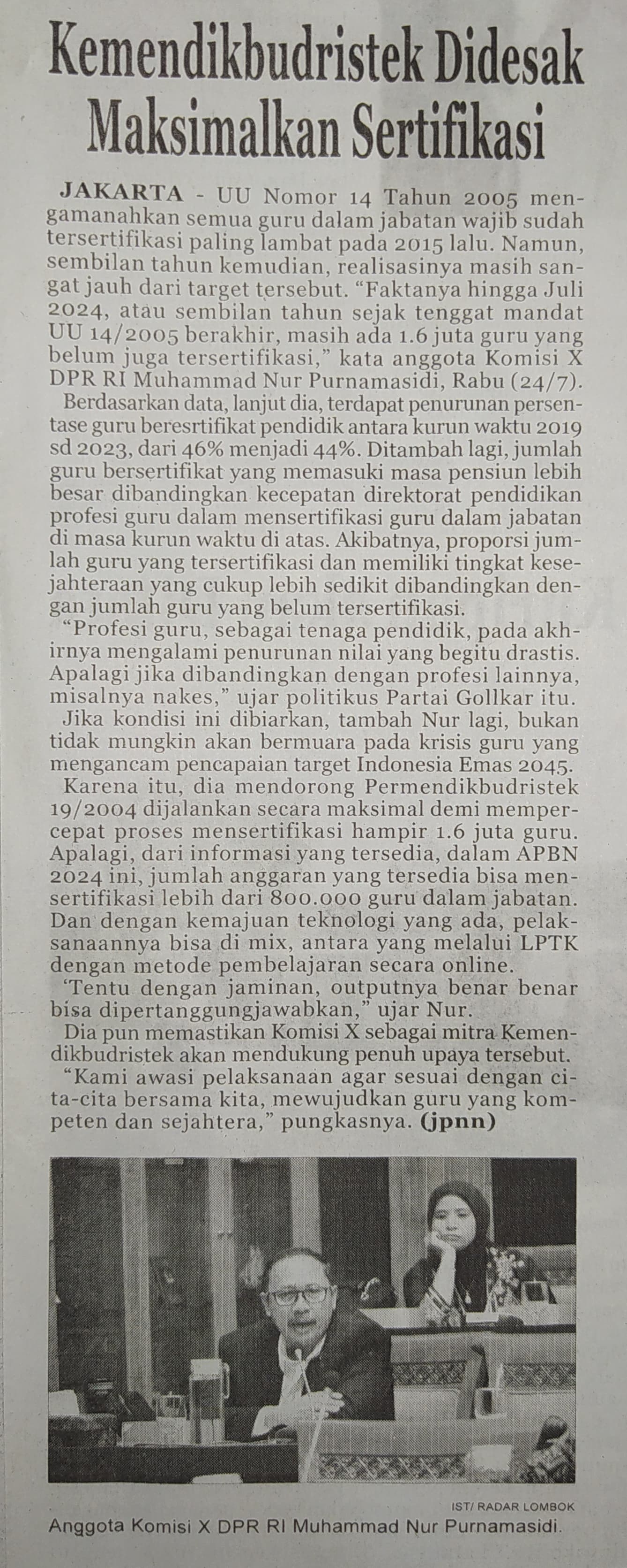Kemendikbudristek Didesak Maksimalkan Sertifikasi