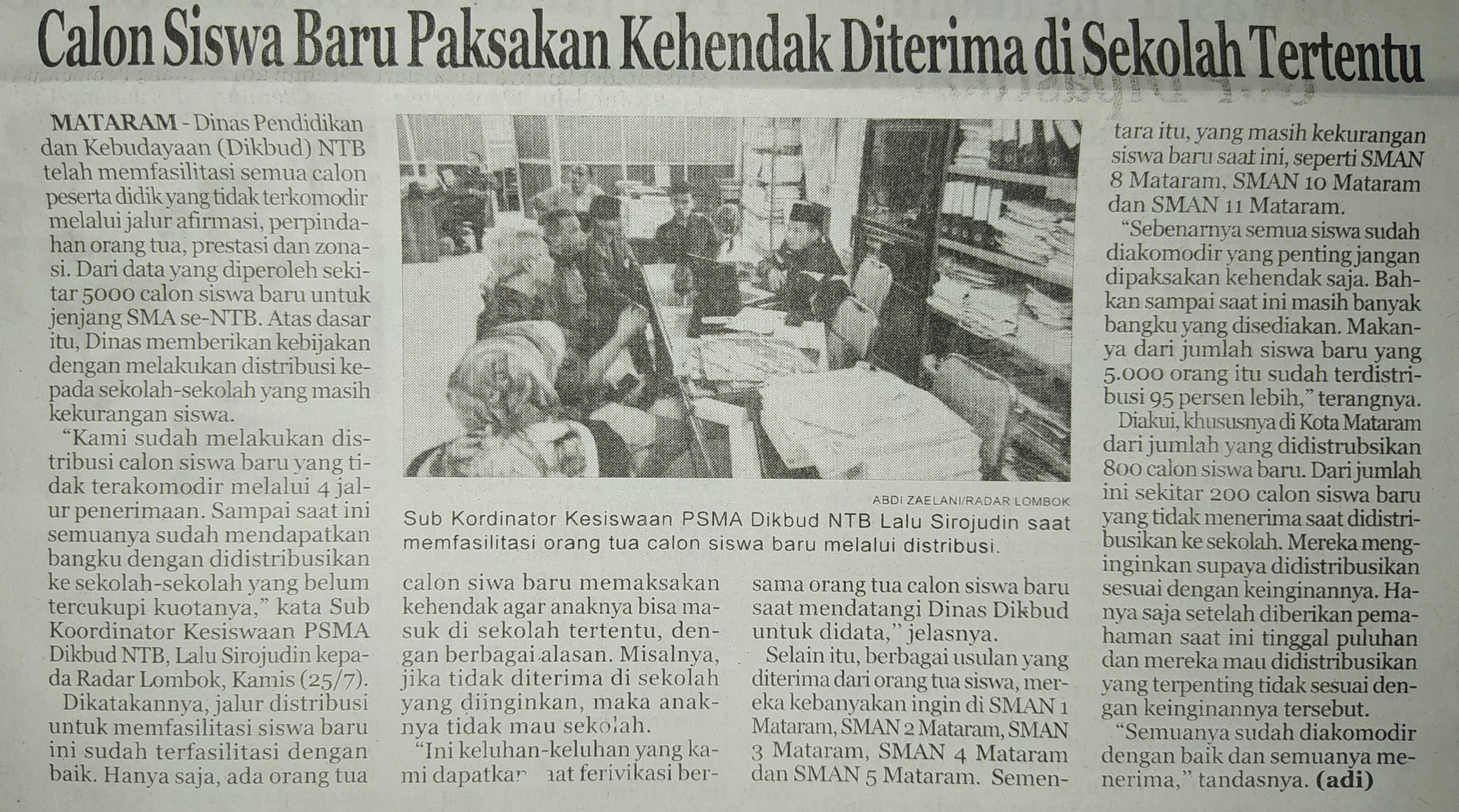 Calon Siswa Baru Paksakan Kehendak Diterima di Sekolah Tertentu