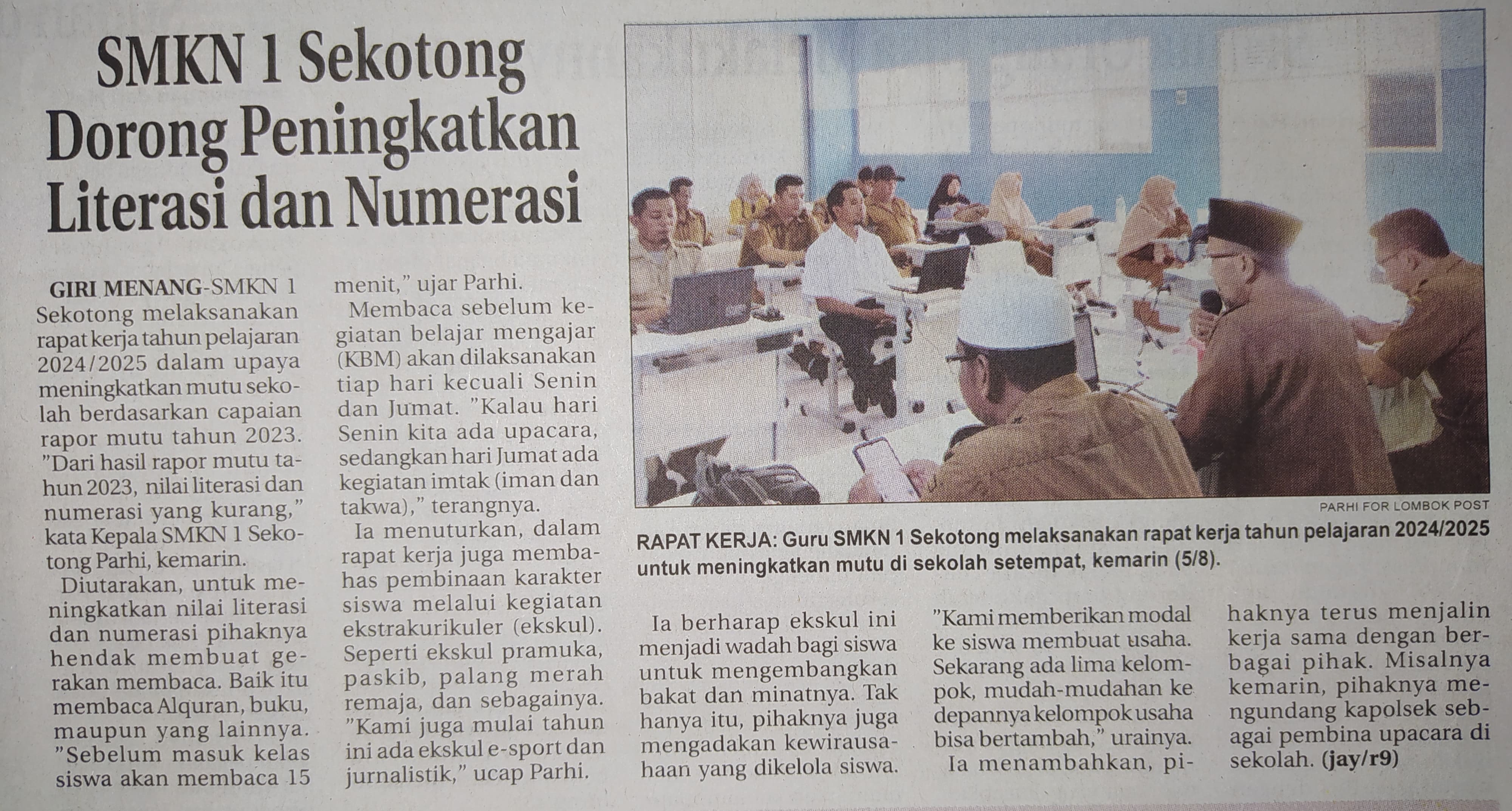 SMKN 1 Sekotong Dorong Peningkatan Literasi dan Numerasi