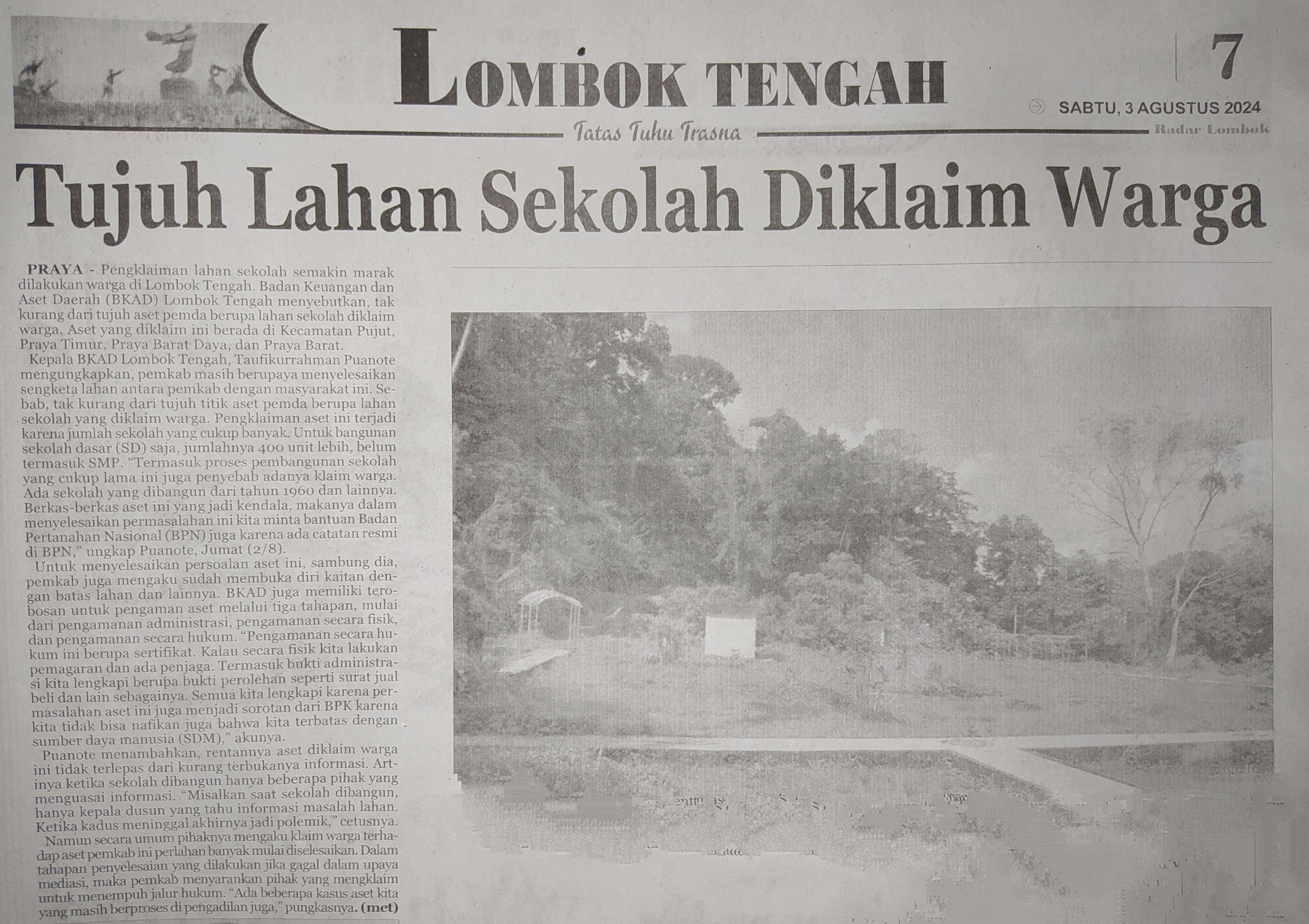 7 Lahan Sekolah Diklaim Warga