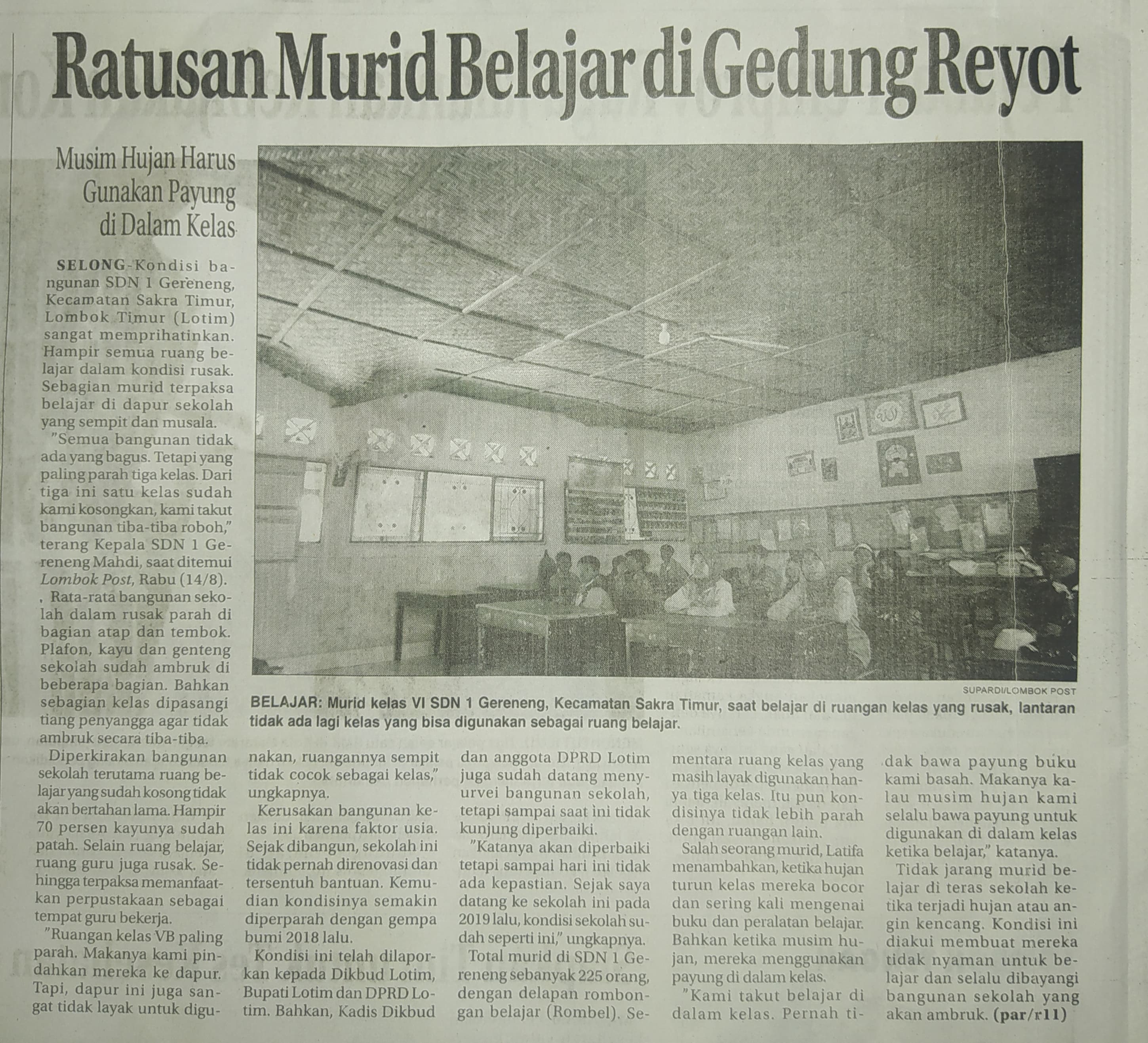 Ratusan Murid Belajar di Gedung Reyot