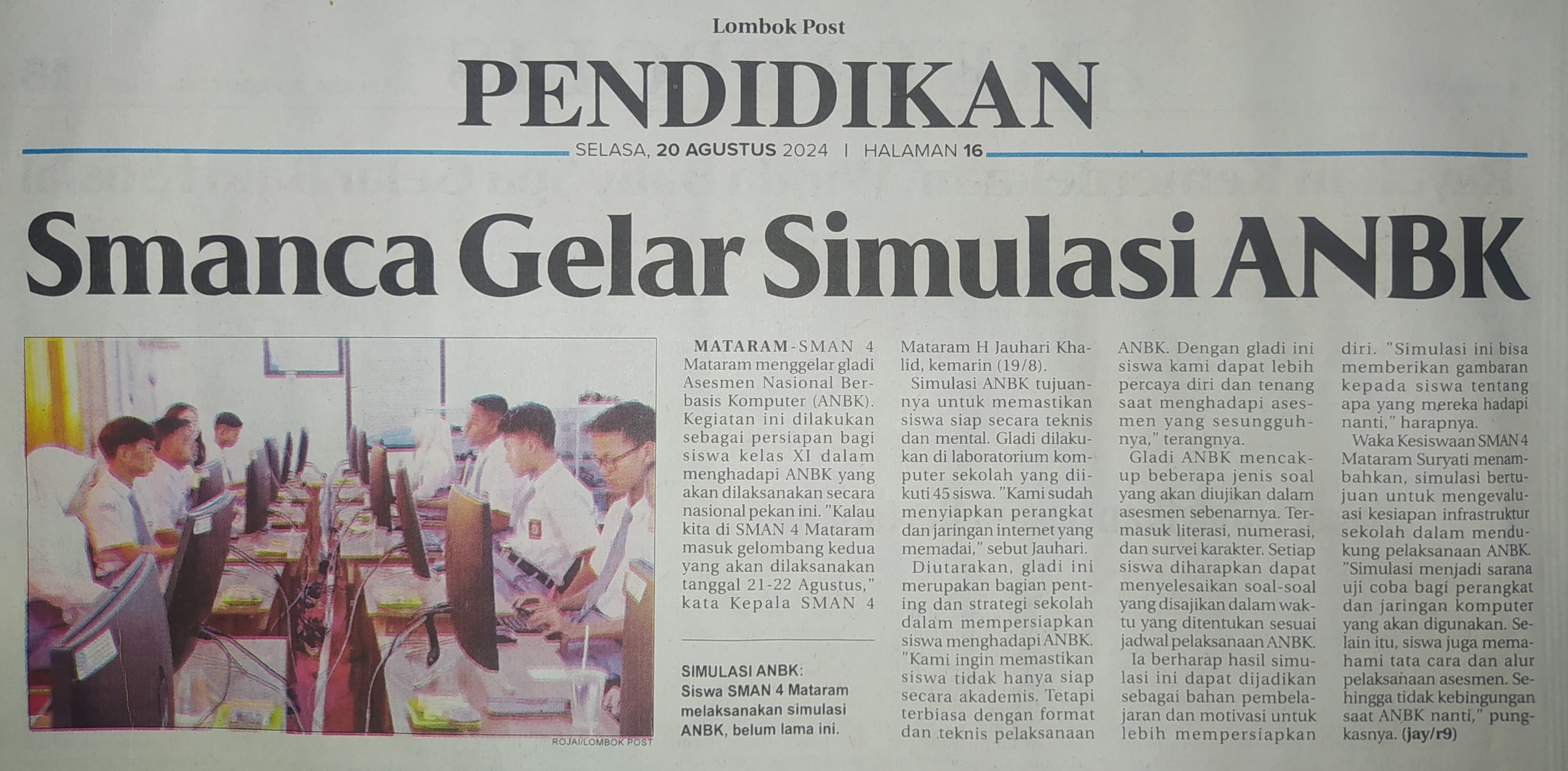 Smanca Gelar Simulasi ANBK