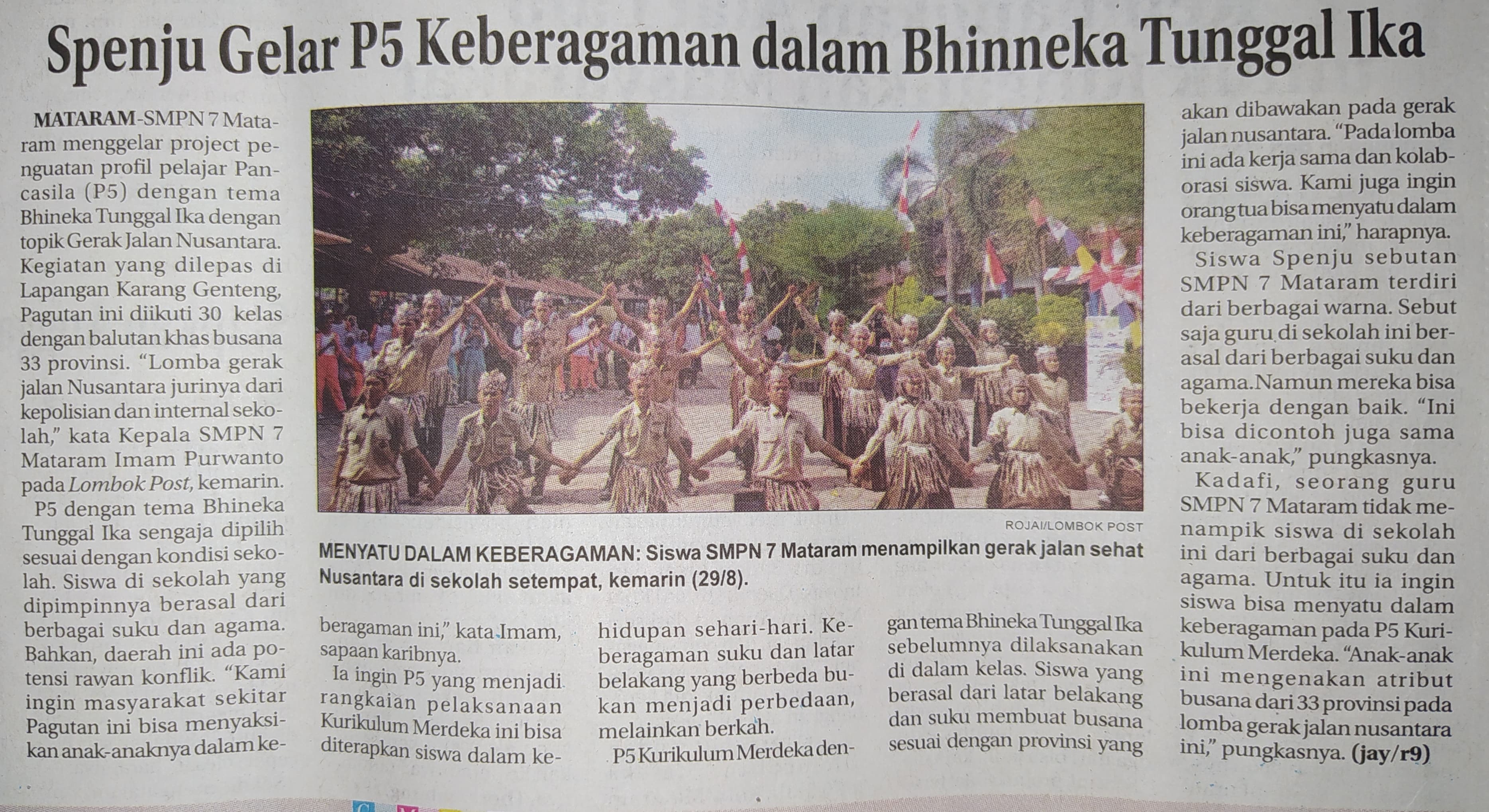 Spenju Gelar P5 Keberagaman dalam Bhinneka Tunggal Ika