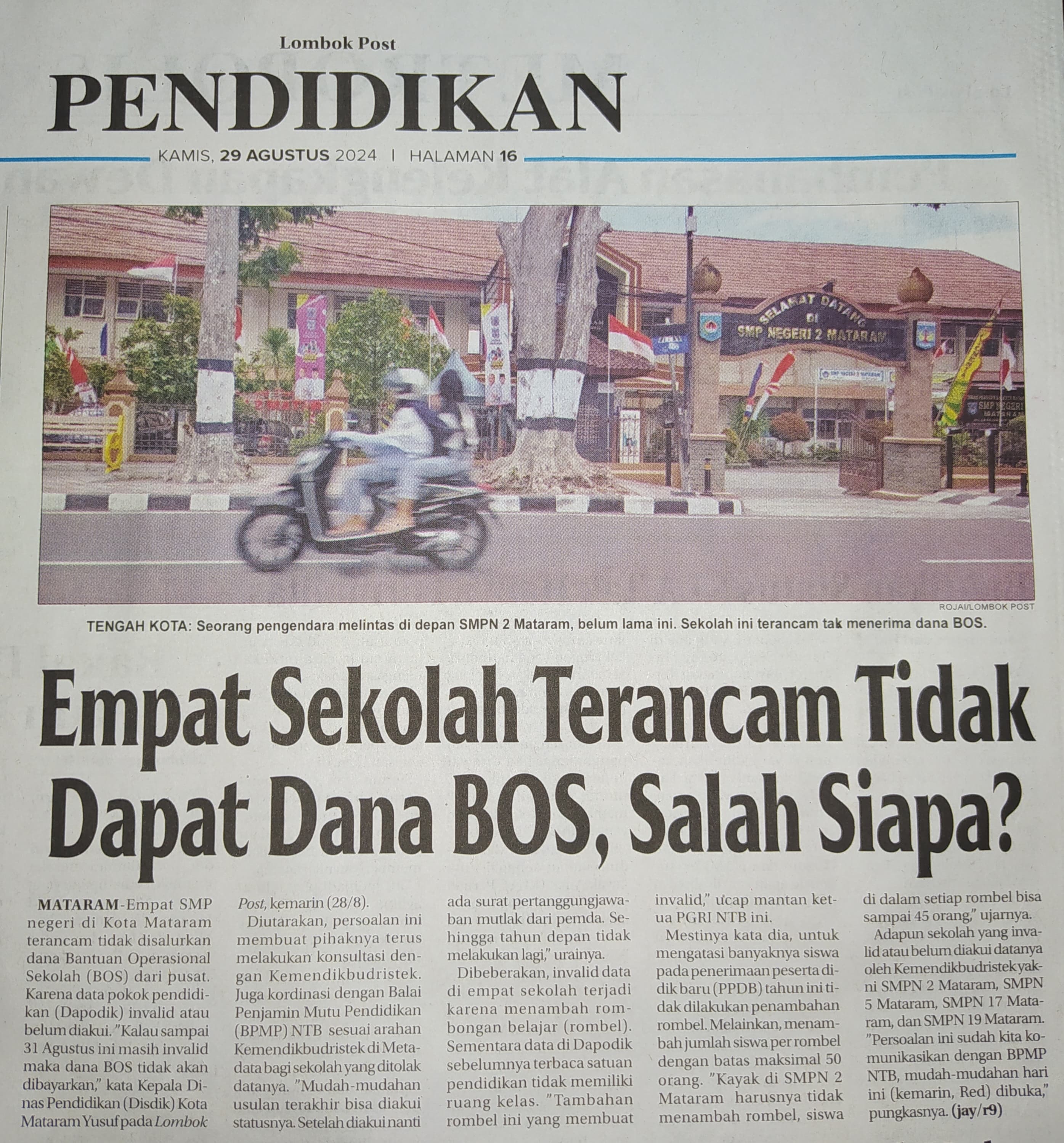 4 Sekolah Terancam Tidak Dapat Dana BOS, Salah Siapa ?