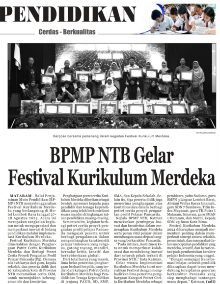 BPMP NTB Gelar Festival Kurikulum Merdeka
