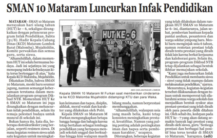 SMAN 10 Mataram Luncurkan Infak Pendidikan