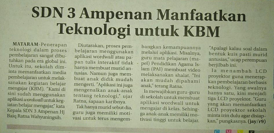 SDN 3 Ampenan Manfaatkan Teknologi untuk KBM