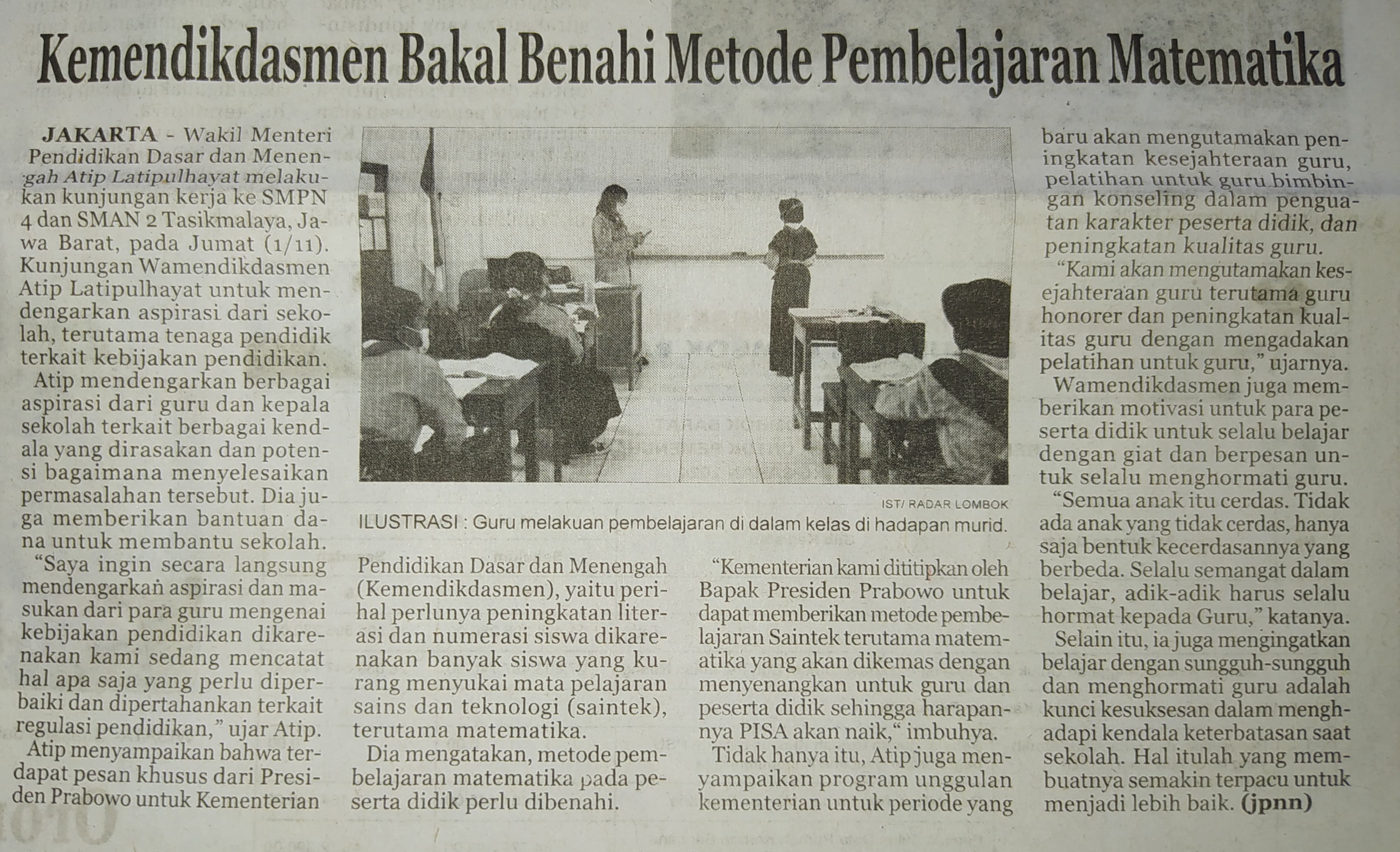 Kemendikdasmen Bakal Benahi Metode Pembelajaran Matematika