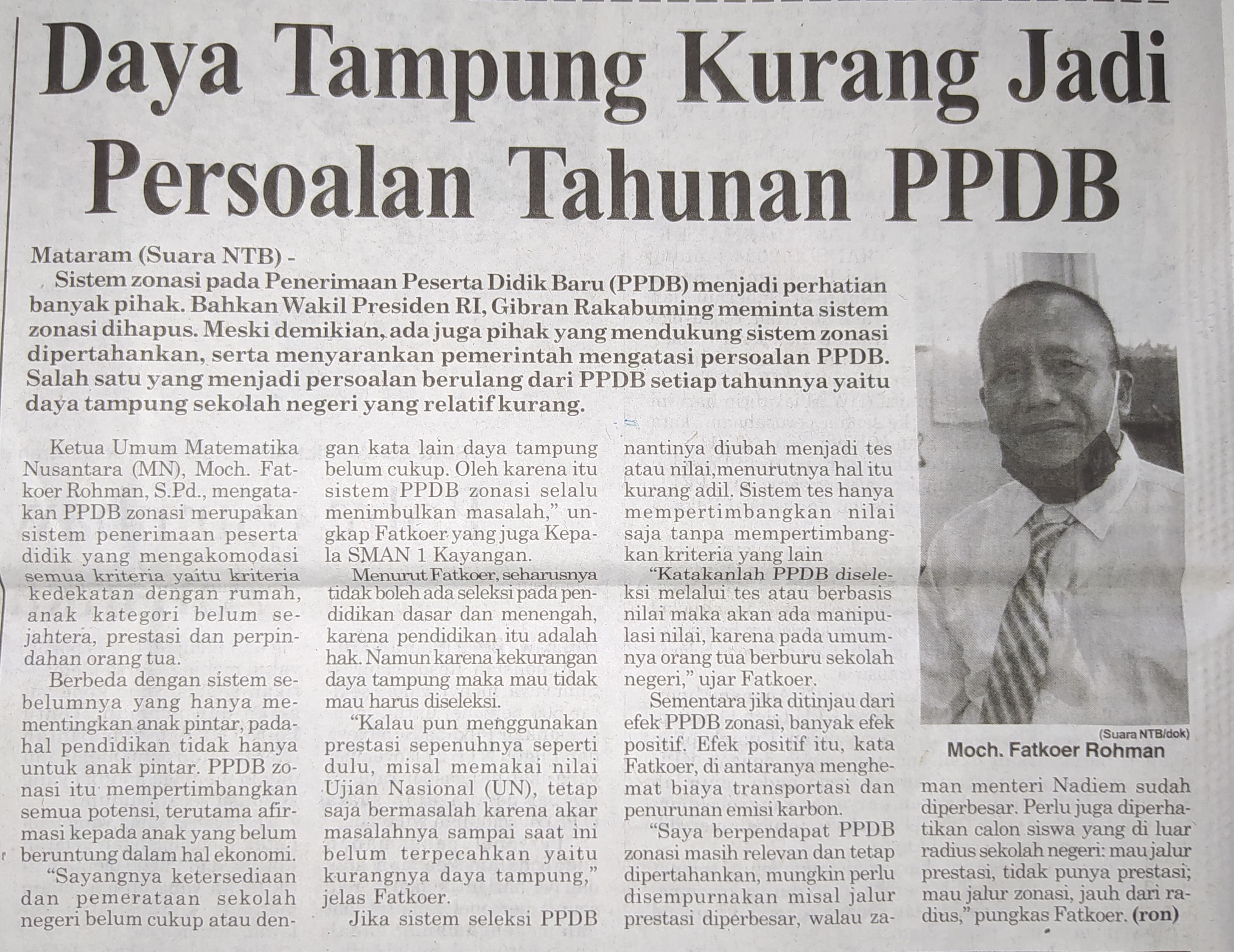 Daya Tampung Kurang Jadi Persoalan Tahunan PPDB