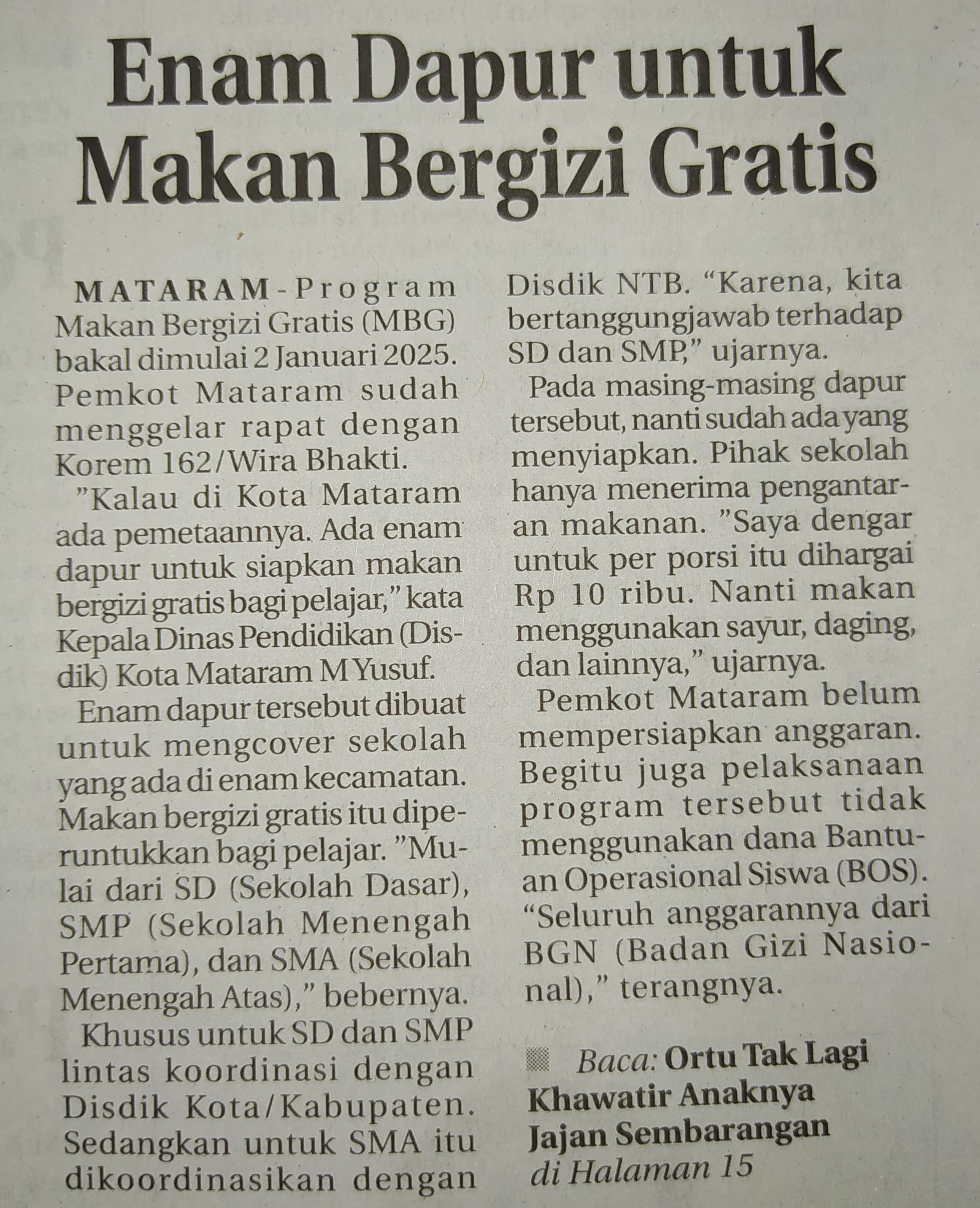 6 Dapur untuk Makan Bergizi Gratis