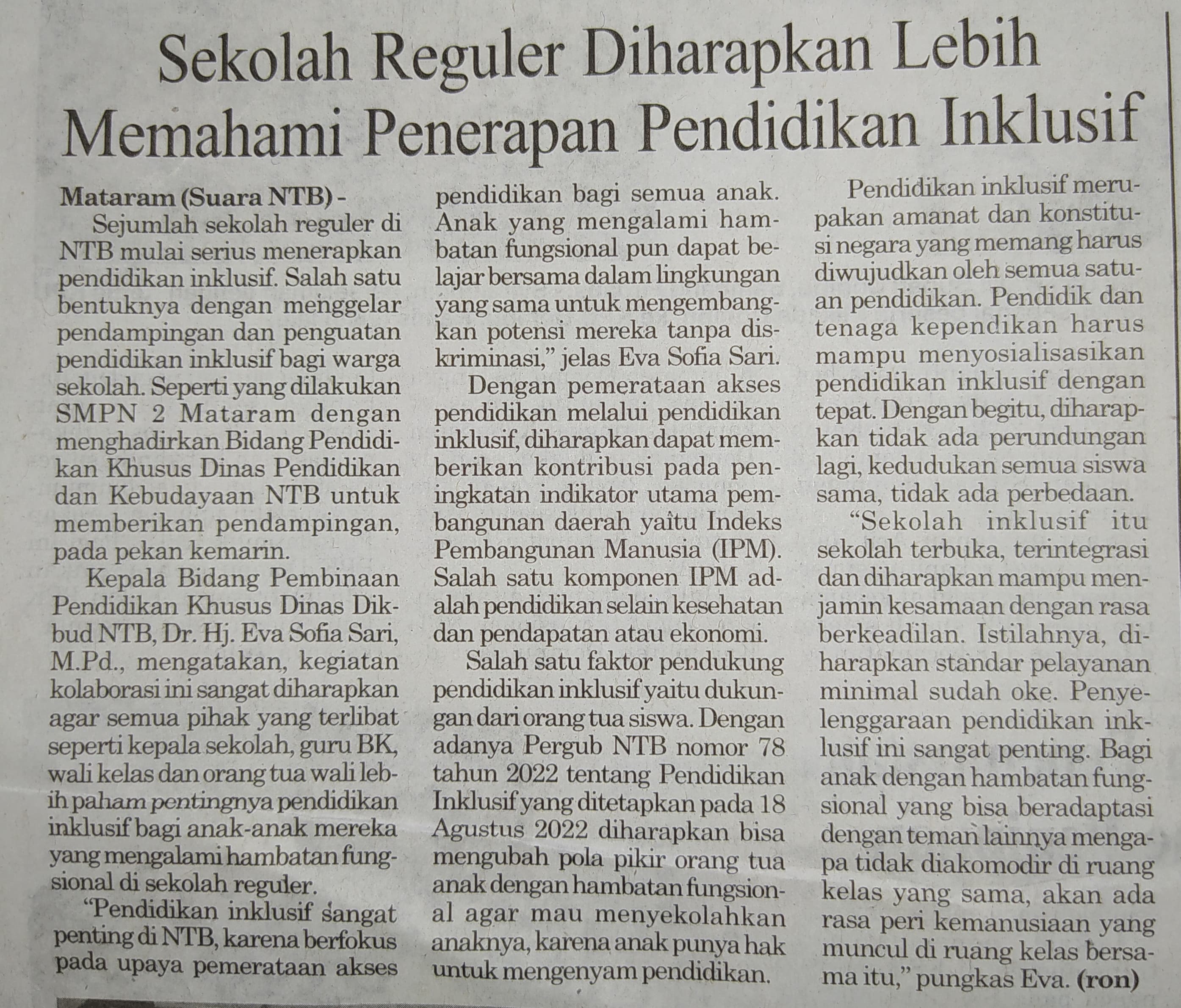 Sekolah Reguler Diharapkan Lebih Memahami Penerapan Pendidikan Inklusif