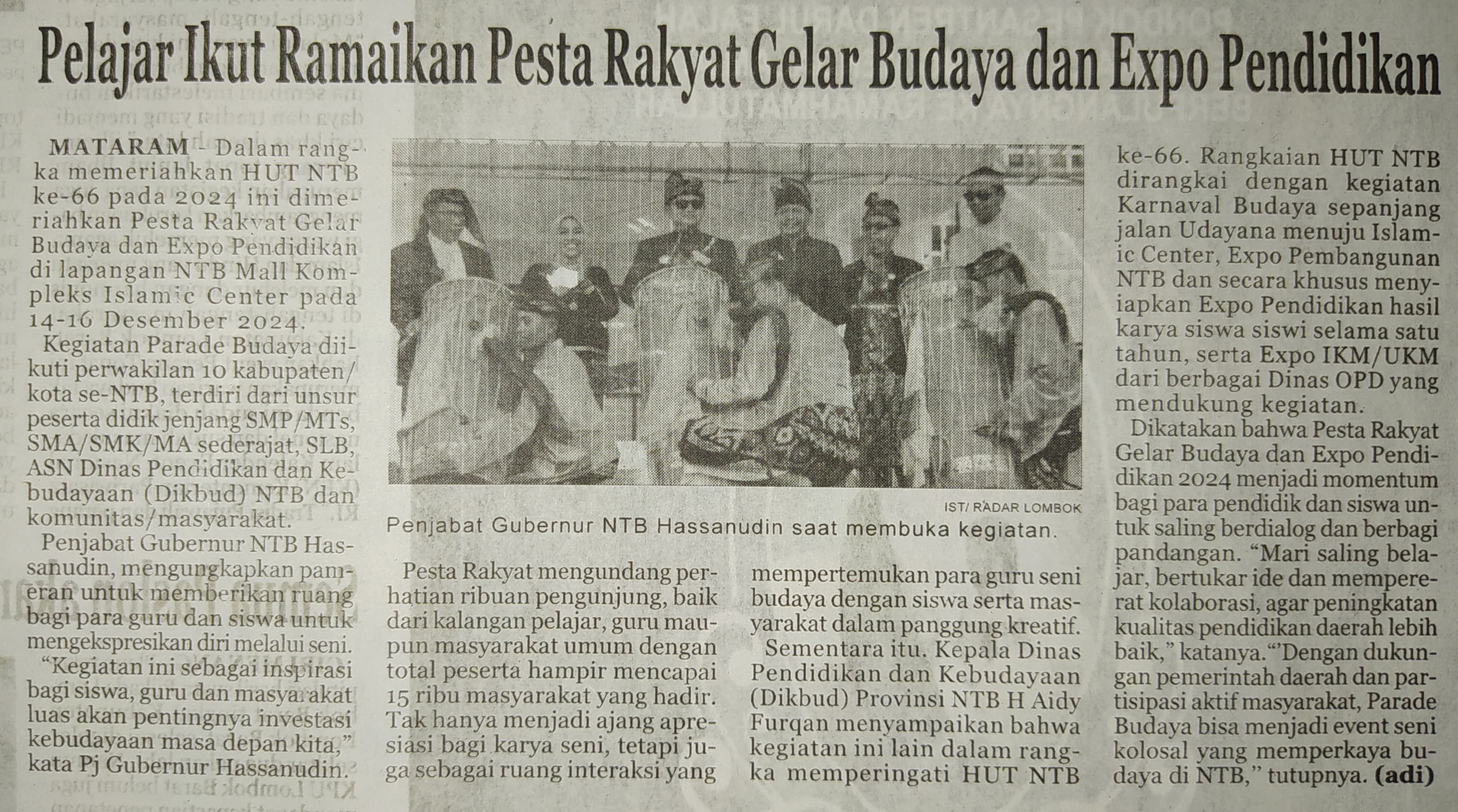 Pelajar Ikut Ramaikan Pesta Rakyat Gelar Budaya dan Expo Pendidikan