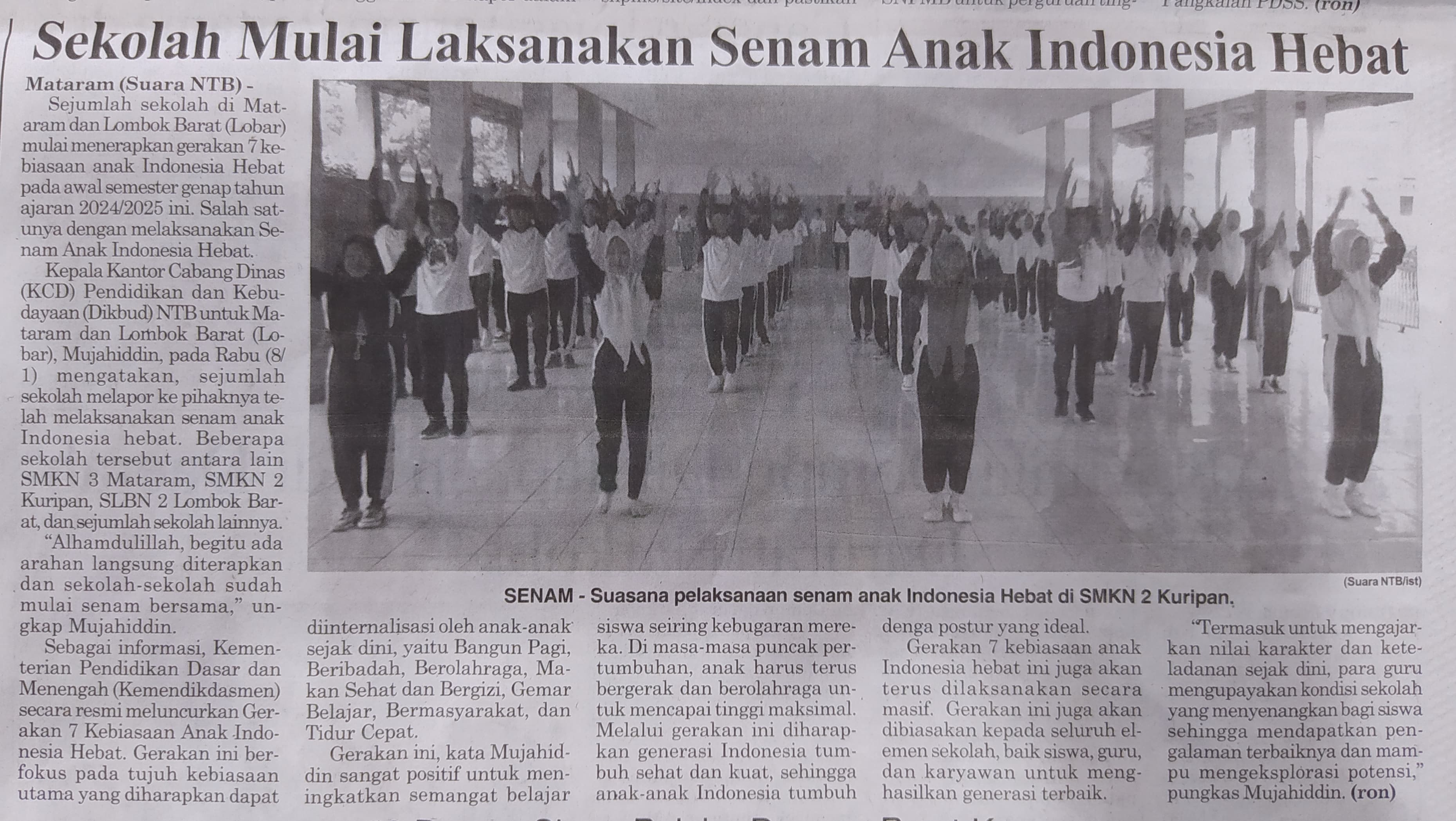 Sekolah Mulai Laksanakan Senam Anak Indonesia Hebat