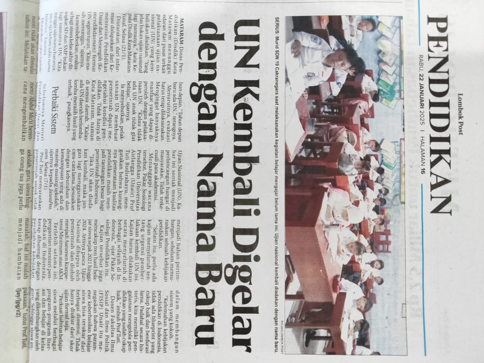 UN Kembali Digelar Dengan Nama Baru