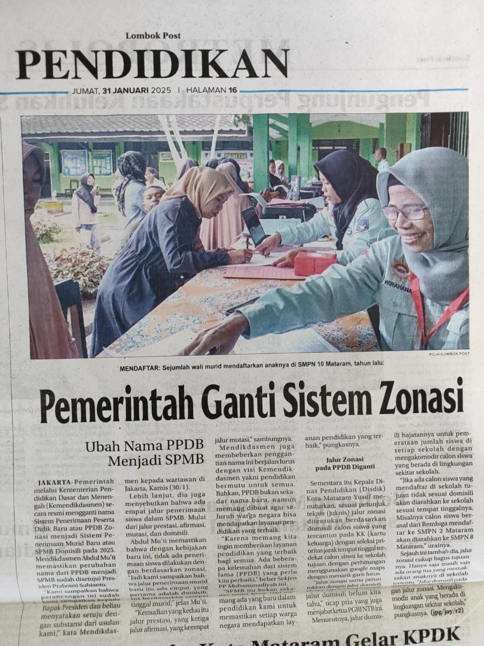 Pemerintah Ganti Sistem Zonasi