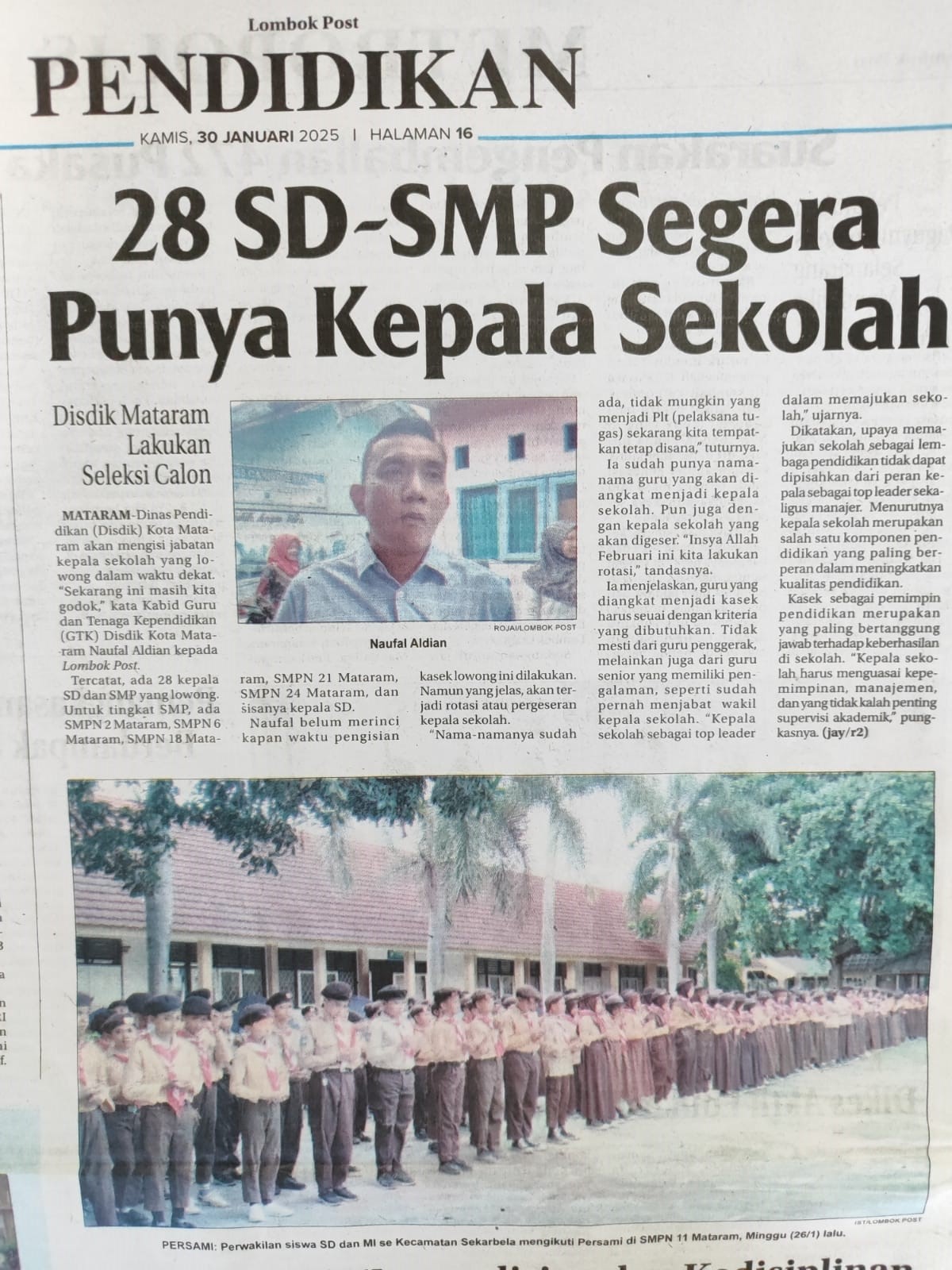 28 SD-SMP Segera Punya Kepala Sekolah