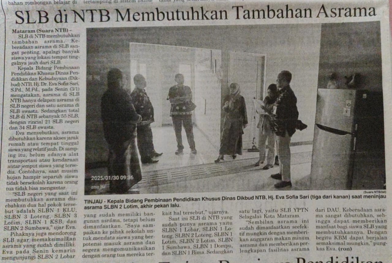 SLB Di NTB Membutuhkan Tambahan Asrama
