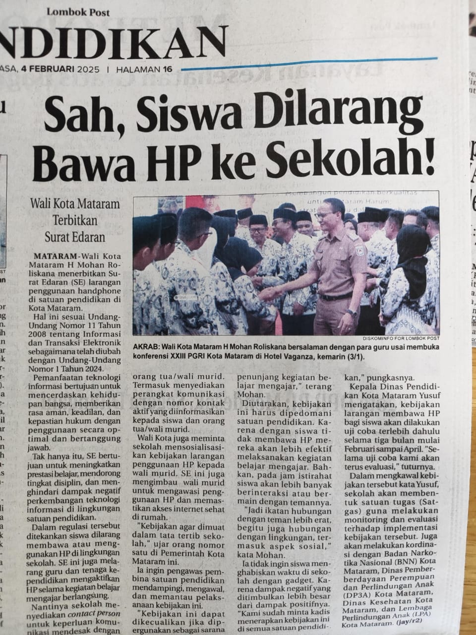 Sah, Siswa Dilarang Bawa HP Ke Sekolah !