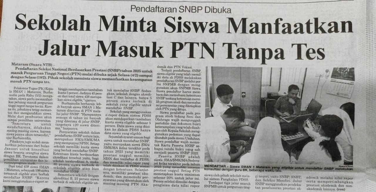 Pendaftaran SNBP Dibuka, Sekolah Minta Siswa Manfaatkan Jalur Masuk PTN Tanpa Tes