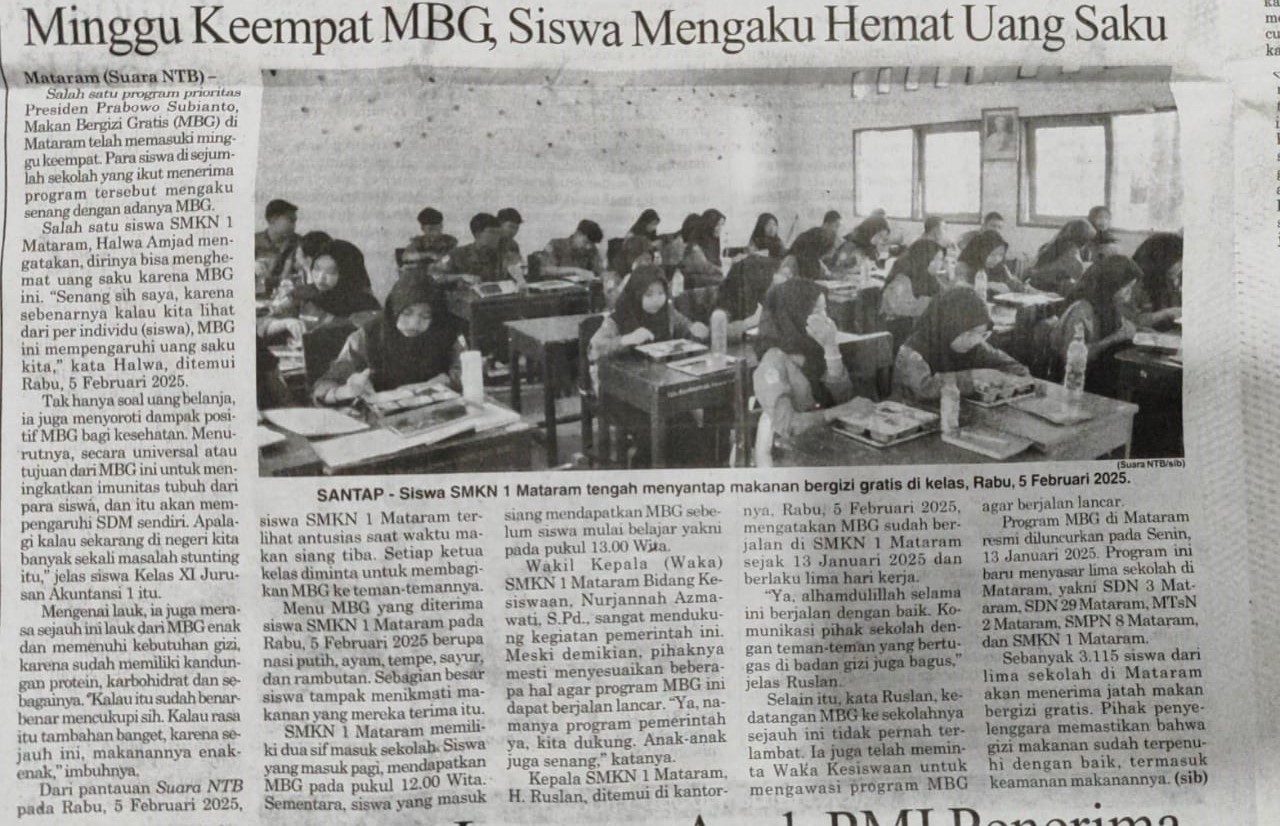Minggu Ke 4 MBG, Siswa Mengaku Hemat Uang Saku