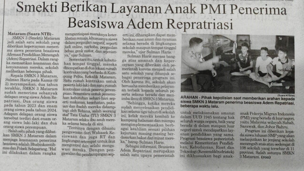 Smekti Berikan Layanan Anak PMI Penerima Beasiswa Adem Repratriasi