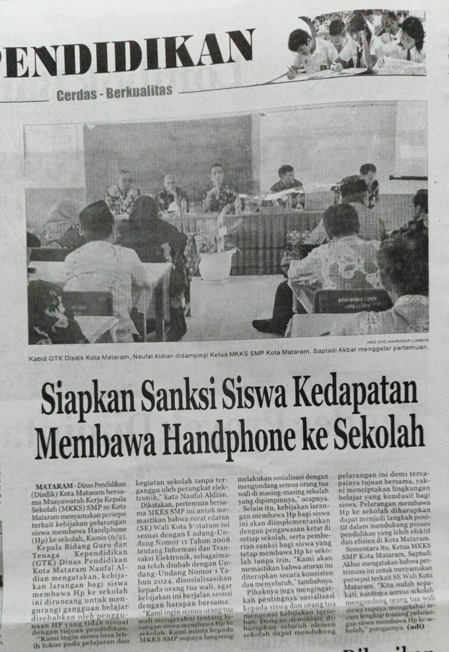 Siapkan Sanksi Siswa Kedapatan Membawa Handphone Ke Sekolah