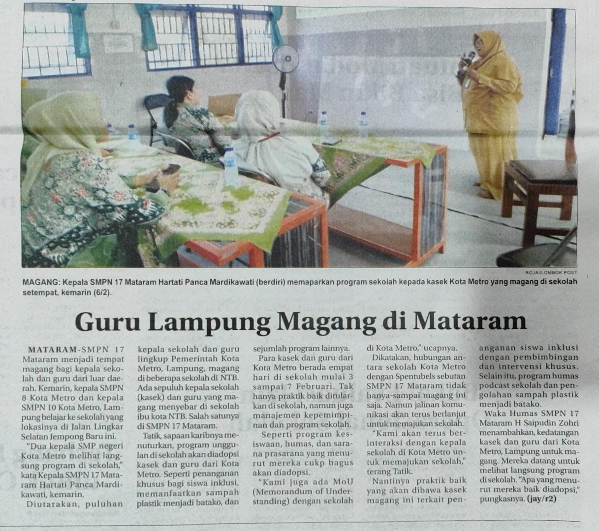 Guru Lampung Magang Di Mataram