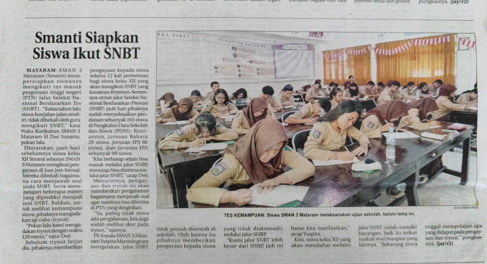 Smanti Siapkan Siswa Ikut SNBT