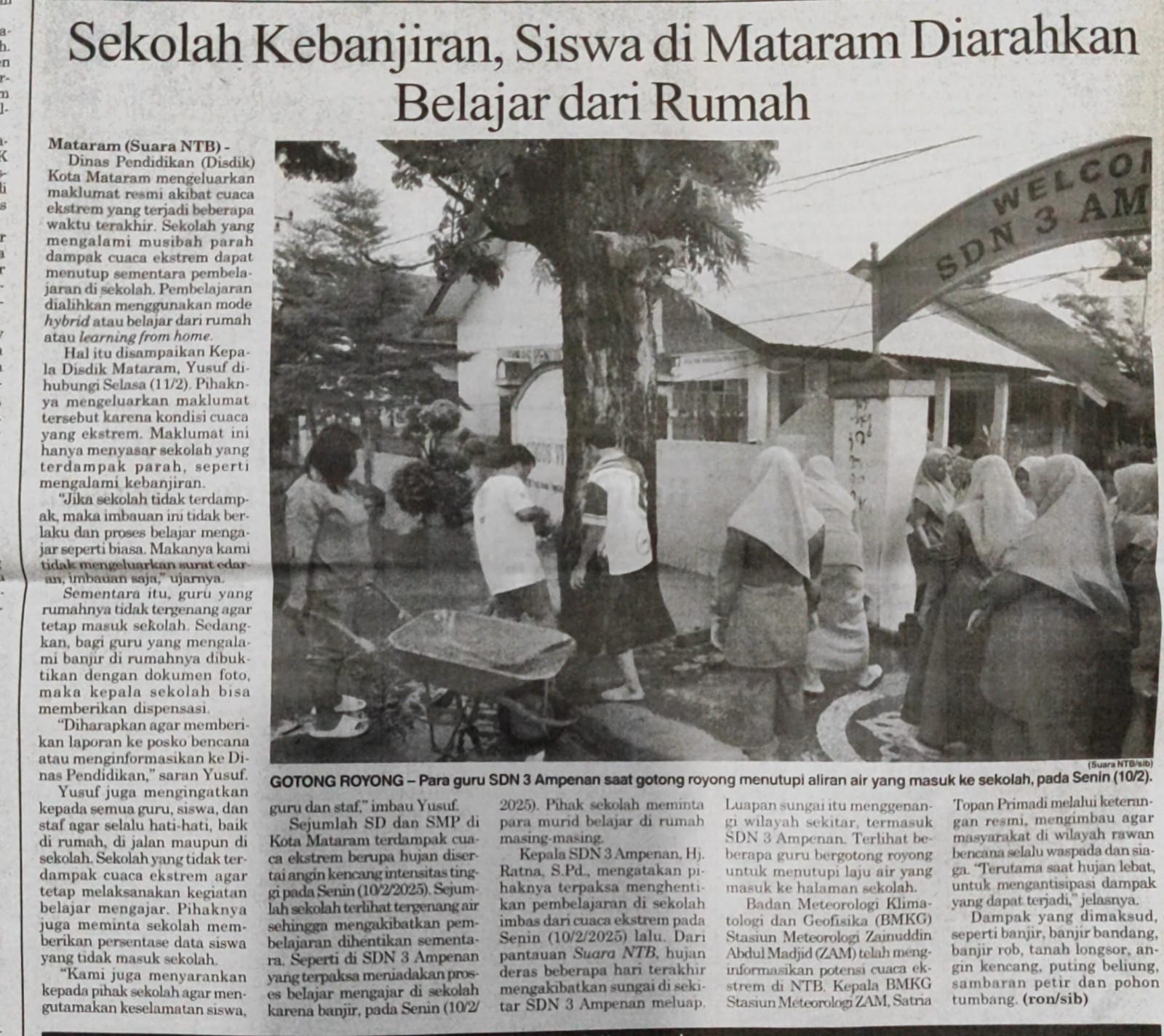 Sekolah Kebanjiran, Siswa Di Mataram Diarahkan Belajar Dari Rumah
